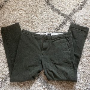 Mens J. Crew Trademark Stretch 484 Slim Fit Forest Green Pants Size 34x30